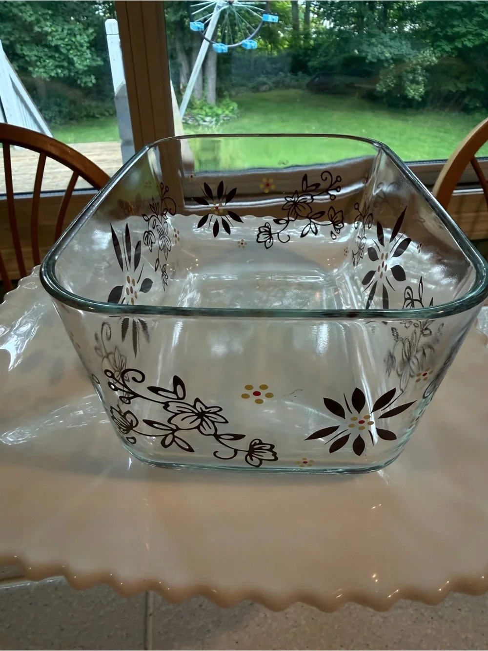 Vintage Clear Glass Baking Dish - unmarked 7 1/4” x 5 1/8” x 3 1/4”